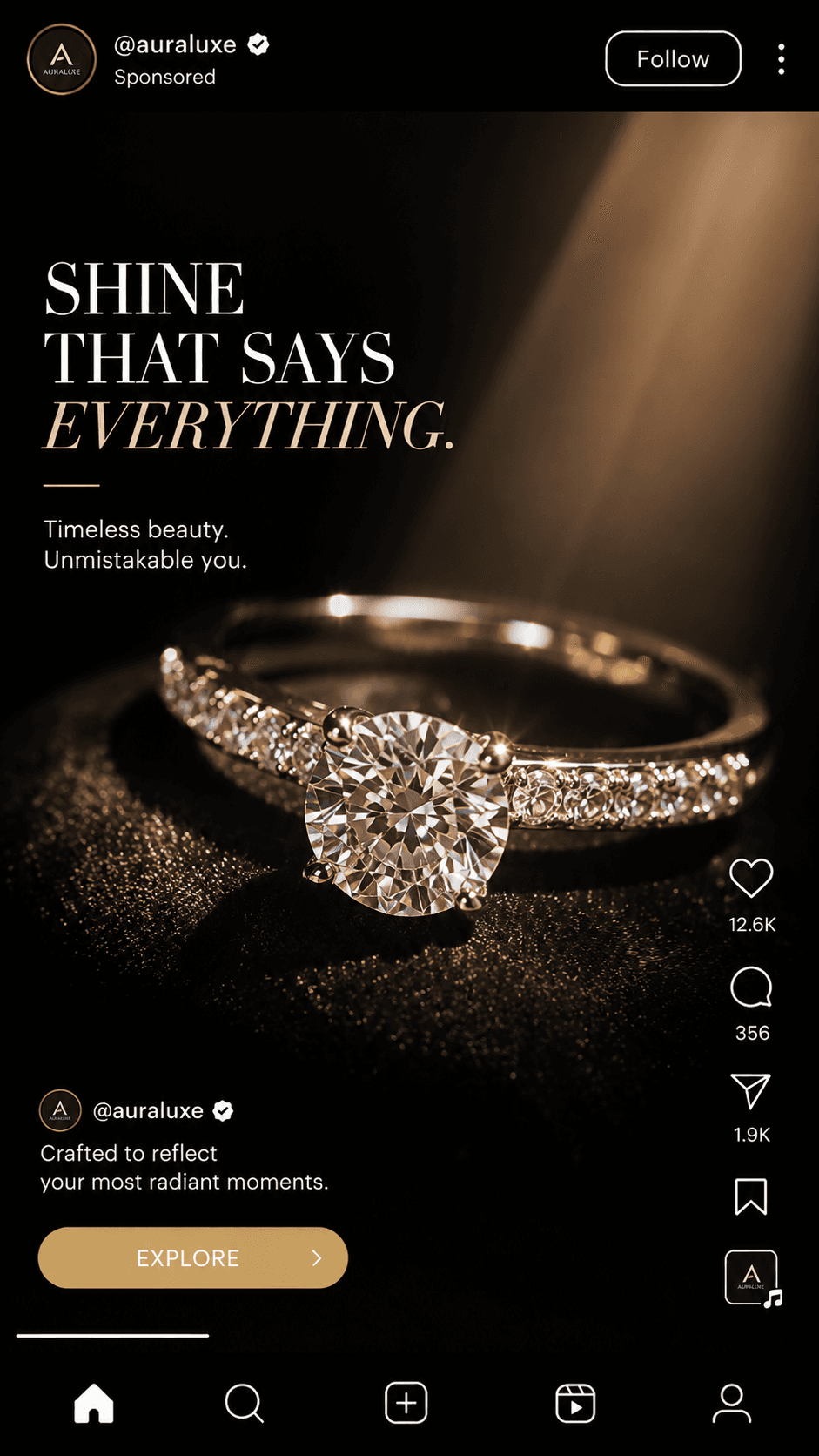 Jewelry reel ad