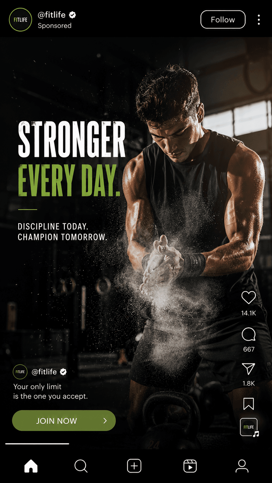 Fitness reel ad