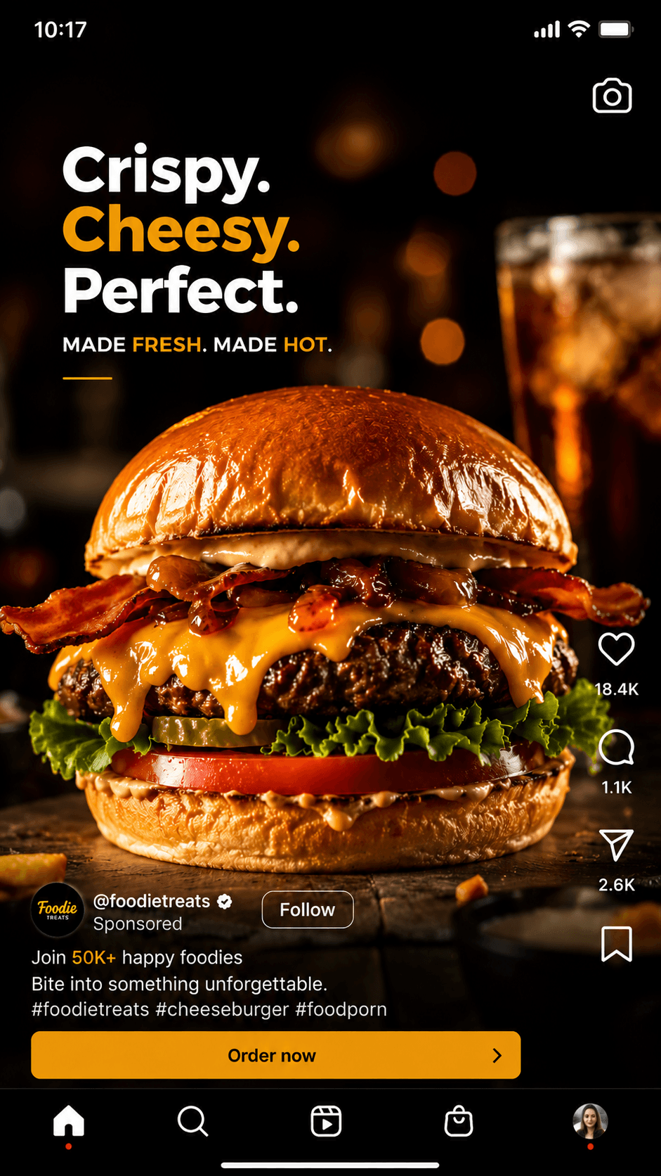 Food reel ad
