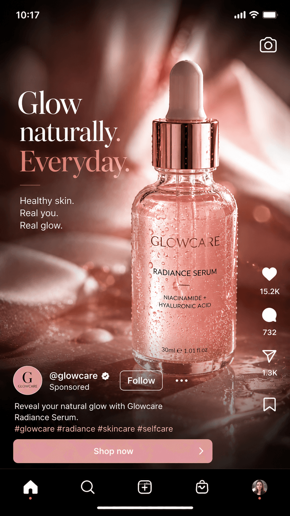 Skincare reel ad